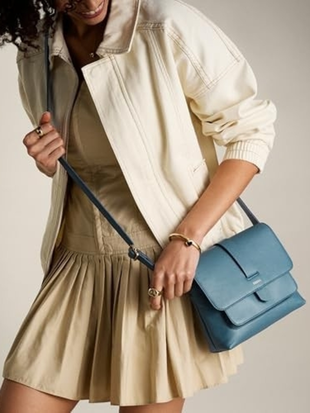 FOSSIL Kinley Small Crossbody Bag green/sage VGUC